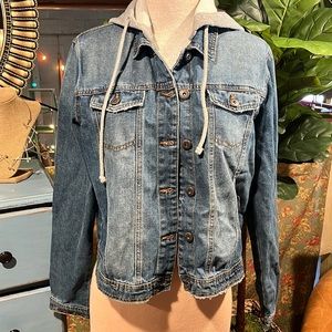 Jean jacket with hoodie